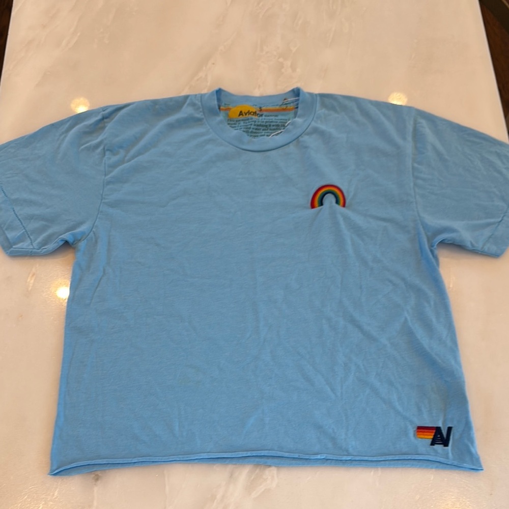 Aviator Nation Blue Short Sleeve Tee with Relaxed Fit